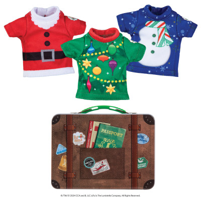 Pack 3 Camisetas y Maleta de Recuerdo Colección Claus Couture® THE ELF ON THE SHELF®