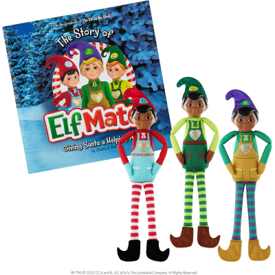 Elf Mates® pack de 3 elfos  con libro (En inglés)